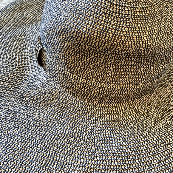 D&Y Navy/Brown Combo 100% Paper Floppy Sun Hat - Picture 13 of 13